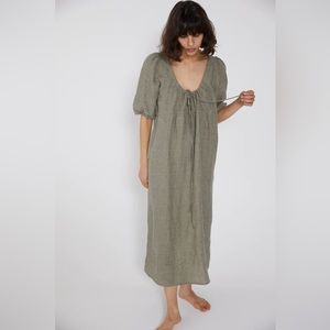 Deiji Studios Linen Double Cord Dress - Linen Check